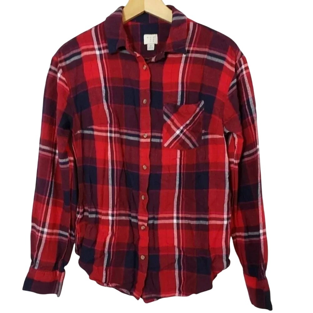 A New Day M red & black flannel long sleeve
